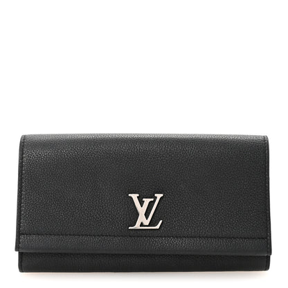 Louis Vuitton Calfskin Lockme II Wallet Black 1 of 7