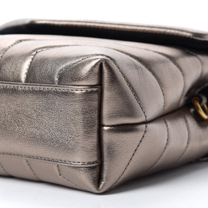Saint Laurent Metallic Calfskin Y Quilted Monogram Toy Loulou Crossbody Bag Piombo 7 of 13
