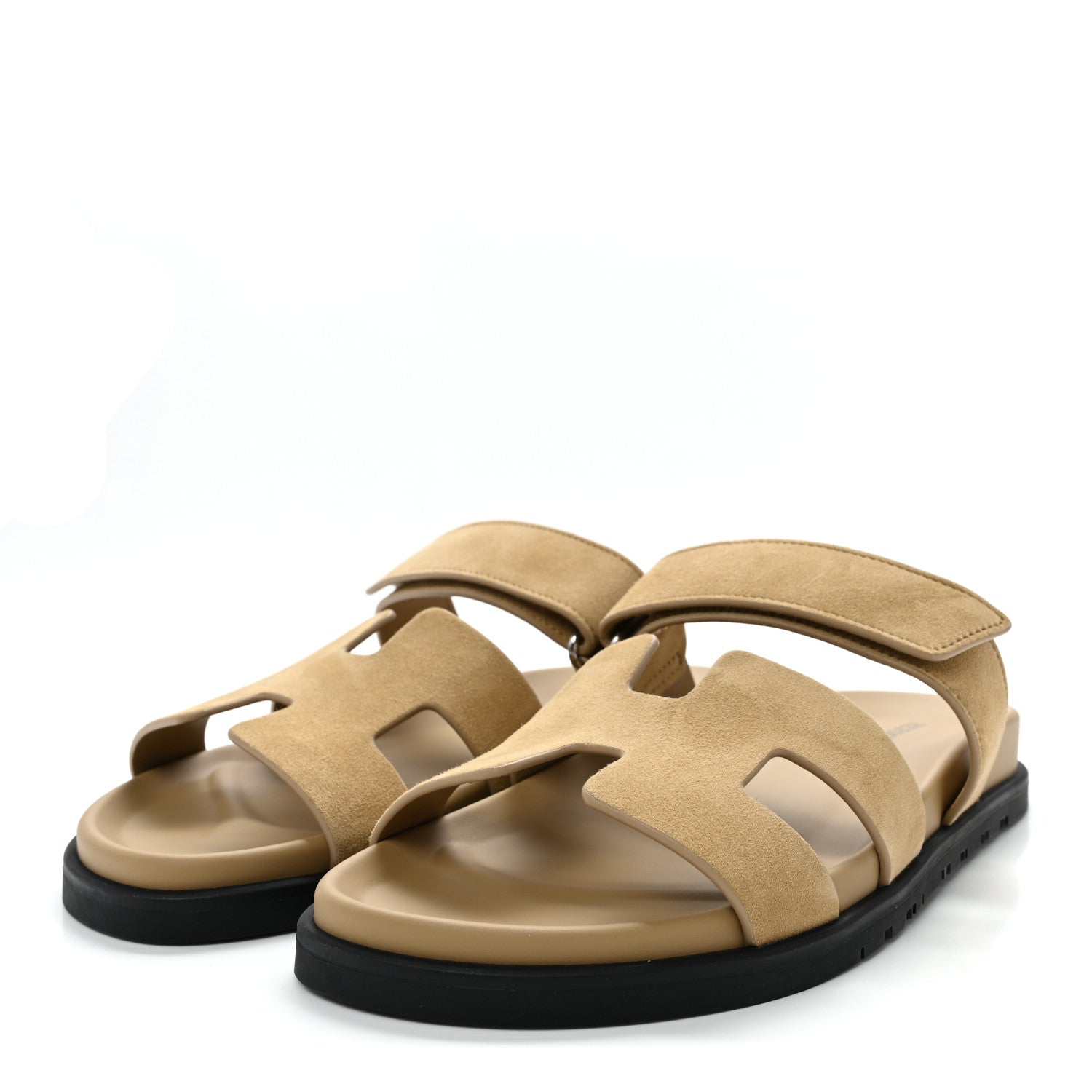 Hermes Suede Goatskin Womens Chypre Sandals 39 Beige Lin 4 of 10