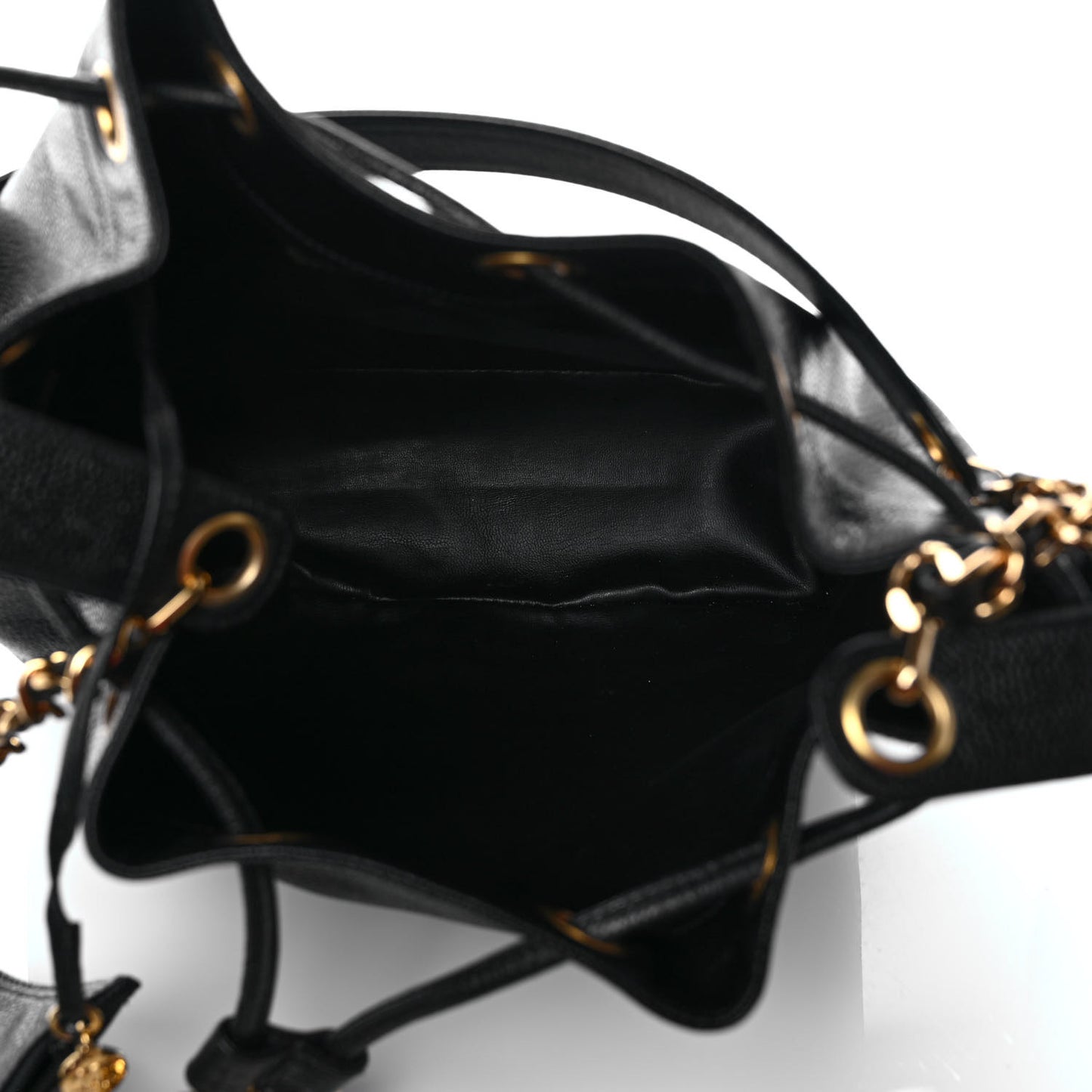 Caviar CC Drawstring Shoulder Bag Black