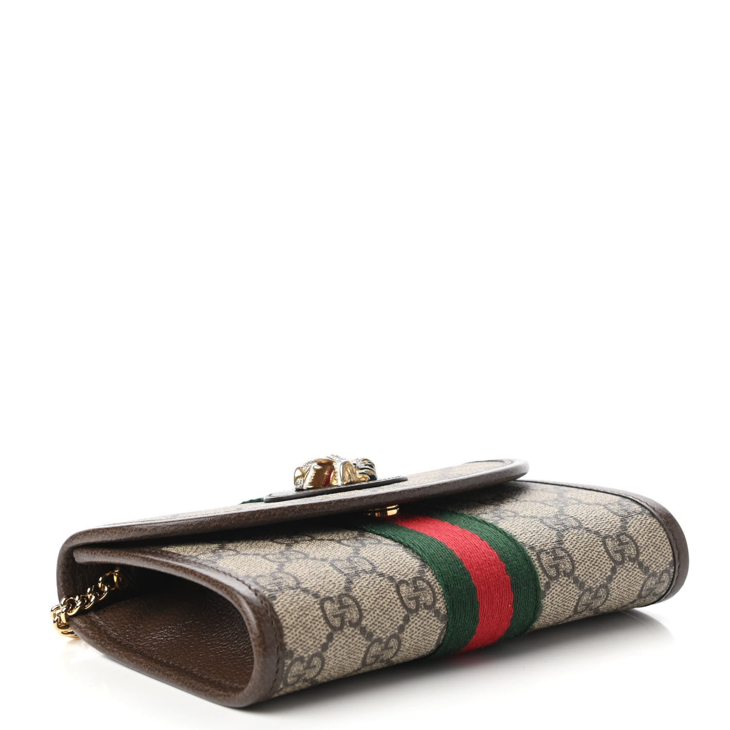 Gucci GG Supreme Monogram Web Mini Rajah Slim Flap Shoulder Bag Beige New Acero 4 of 10