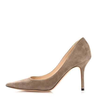 Jimmy Choo Suede Abel Pumps 38.5 Taupe 1 of 8
