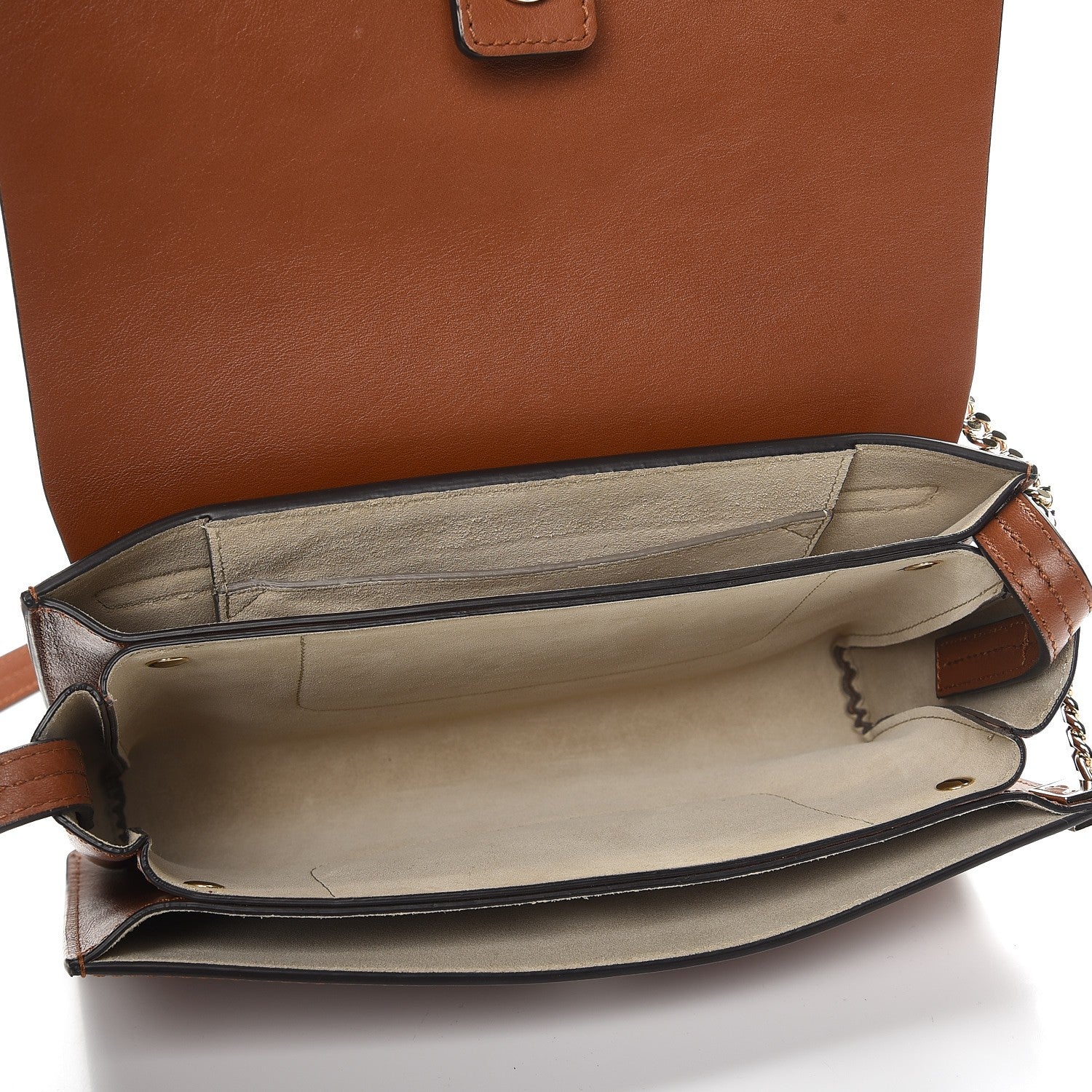 Chloe Suede Calfskin Small Faye Shoulder Bag Tobacco 5 of 7