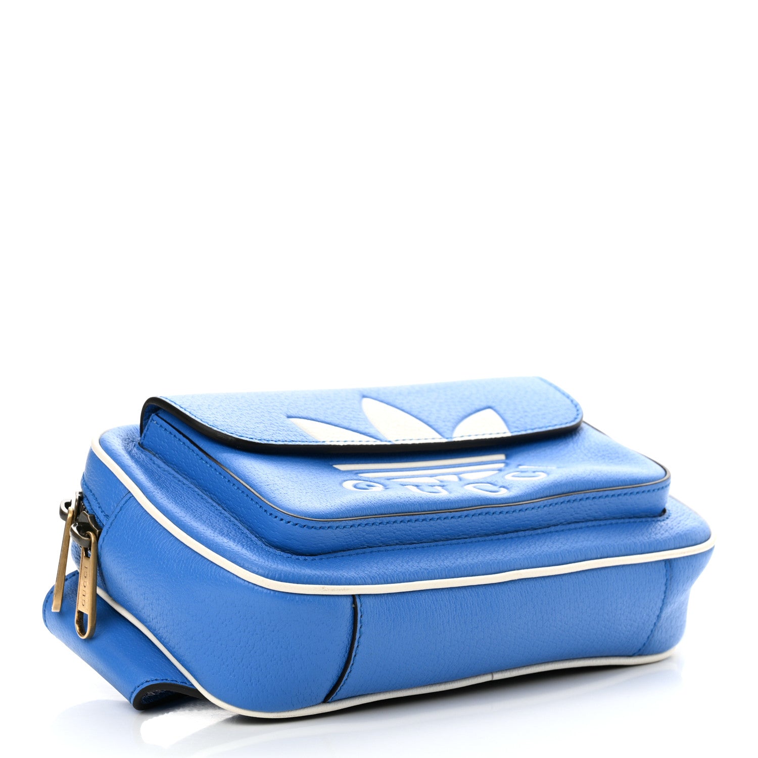 Gucci X ADIDAS Textured Dollar Calfskin Belt Bag Blue 4 of 10