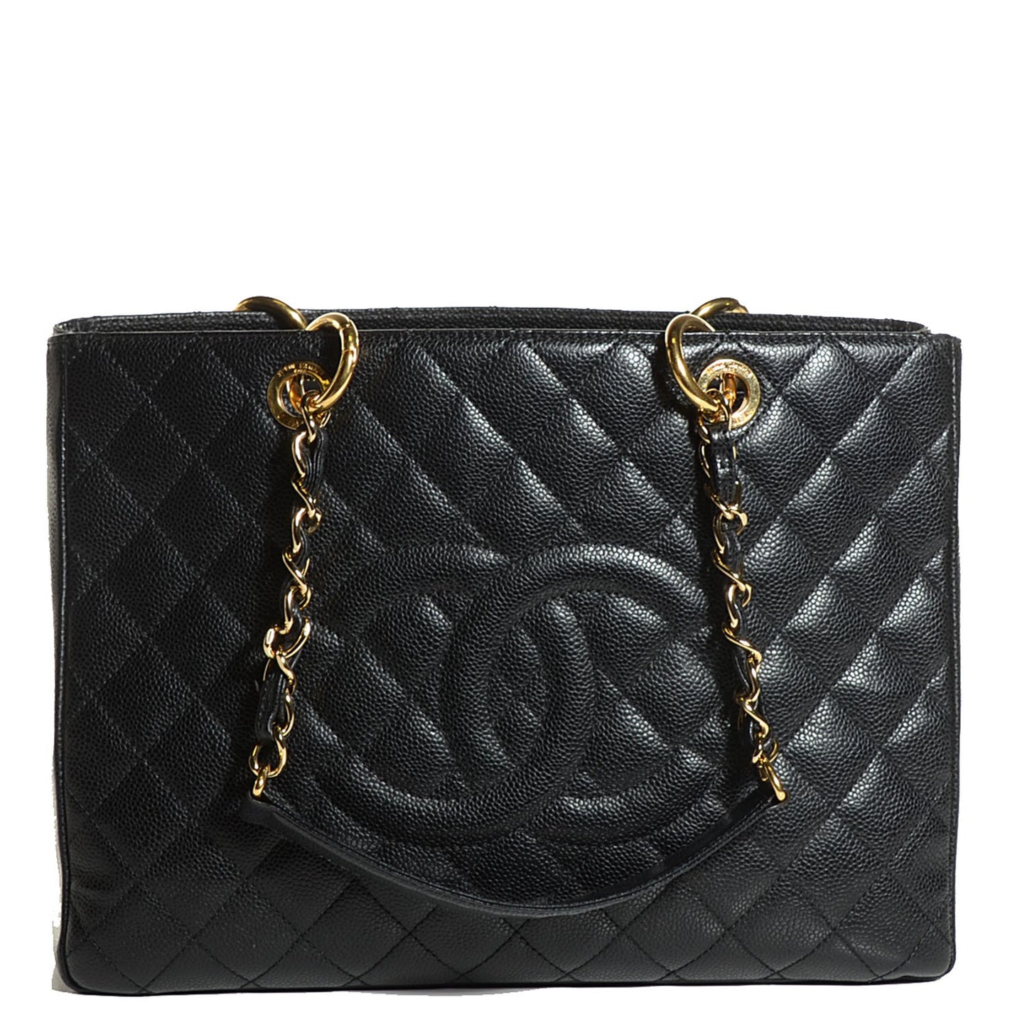 Caviar Quilted Grand Shopping Tote GST Black