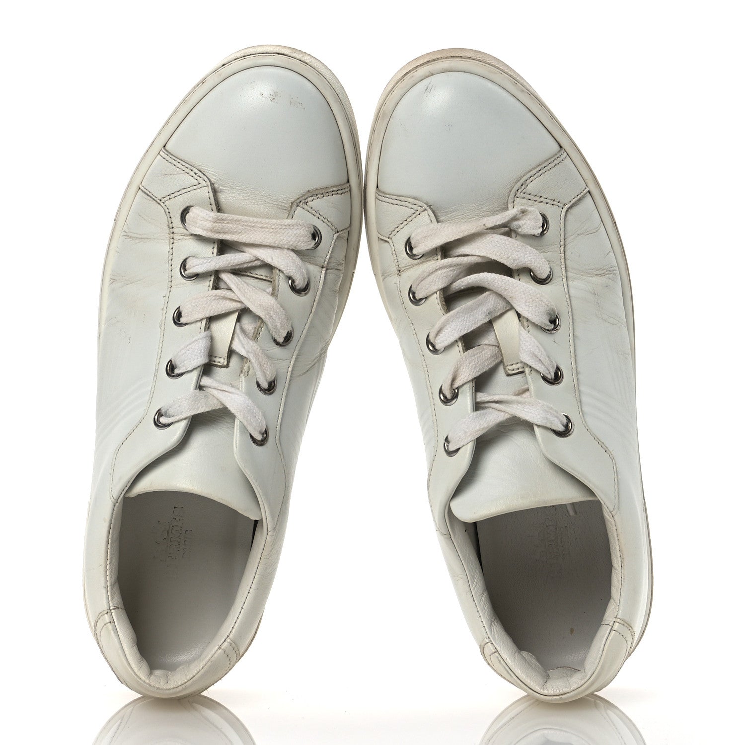 Hermes Calfskin Womens Advantage Sneakers 37 White 2 of 19