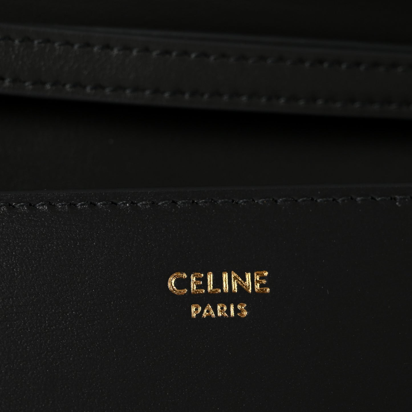 Shiny Calfskin Triomphe Margo Wallet on Chain Anthracite