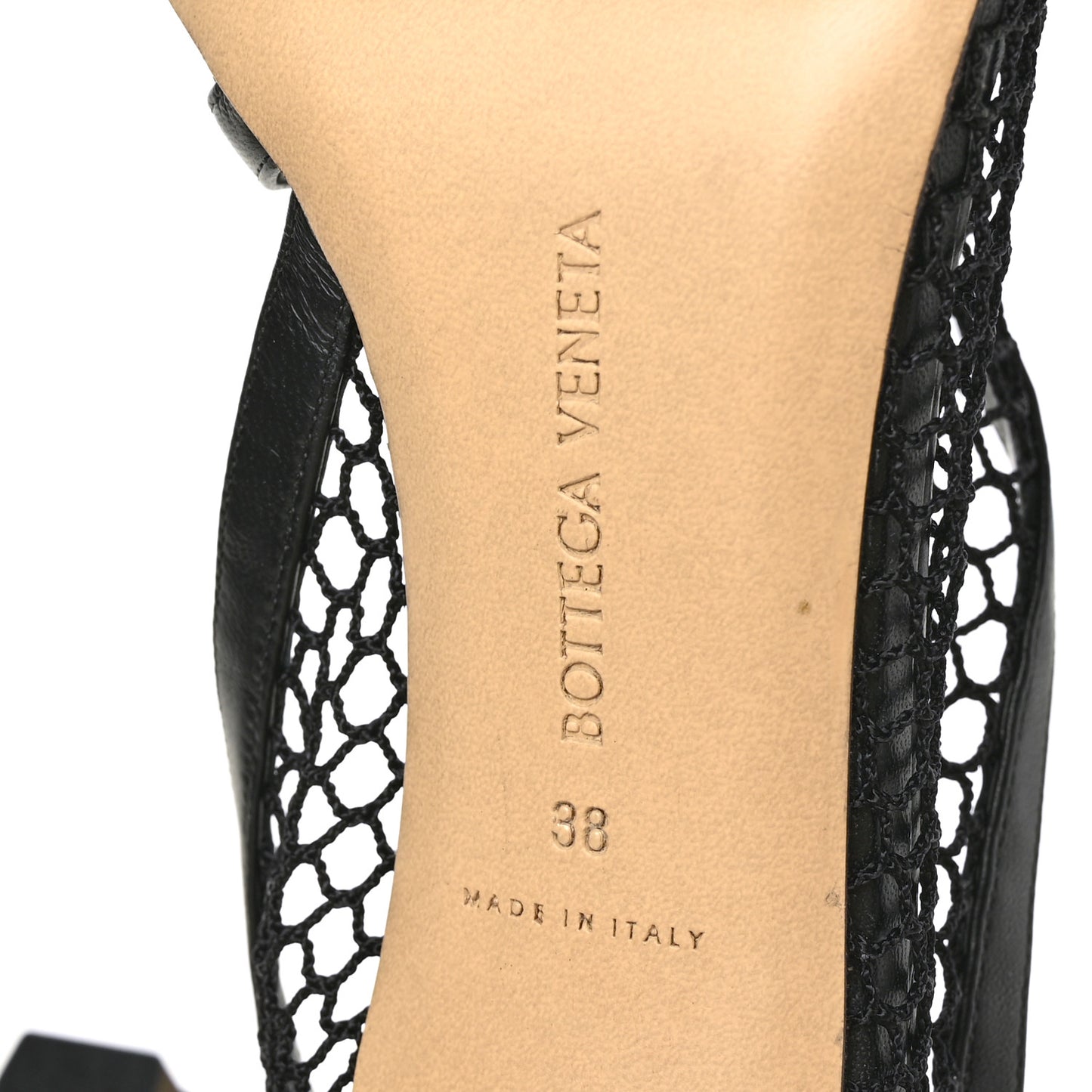 Mesh Nappa Chunky Chain Sandals 38 Black