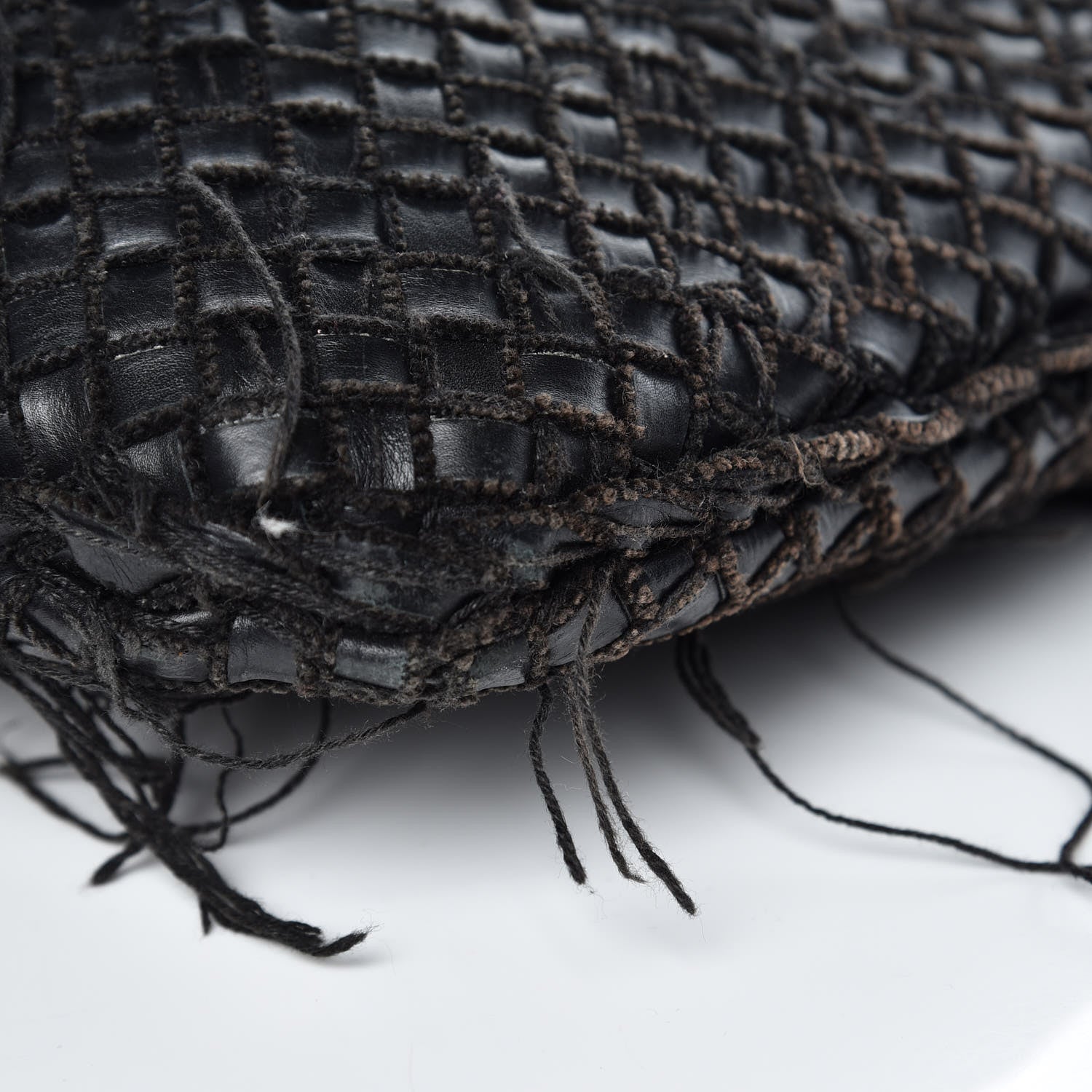 Bottega Veneta Nappa Intrecciato Fringe Netted Hobo Black 10 of 14
