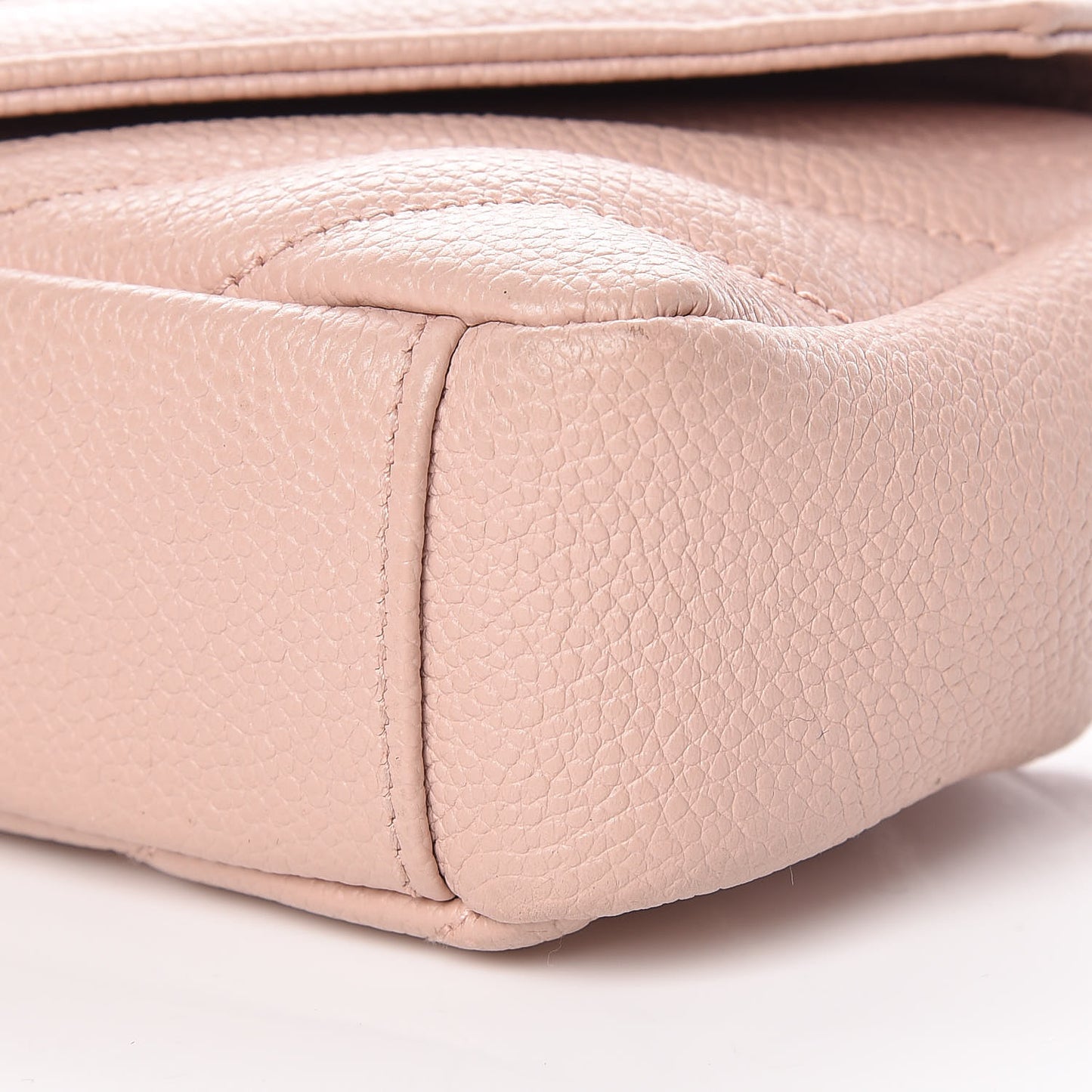Sheepskin Matelasse Monogram Classic Baby Chain Pale Pink Bag