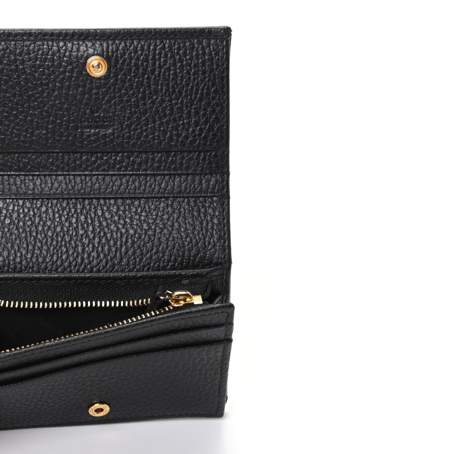 Pebbled Calfskin GG Marmont Card Case Black