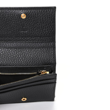 Gucci Pebbled Calfskin GG Marmont Card Case Black 5 of 7