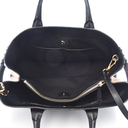 Burberry Grainy Calfskin House Check Large Banner Tote Black 5 of 18
