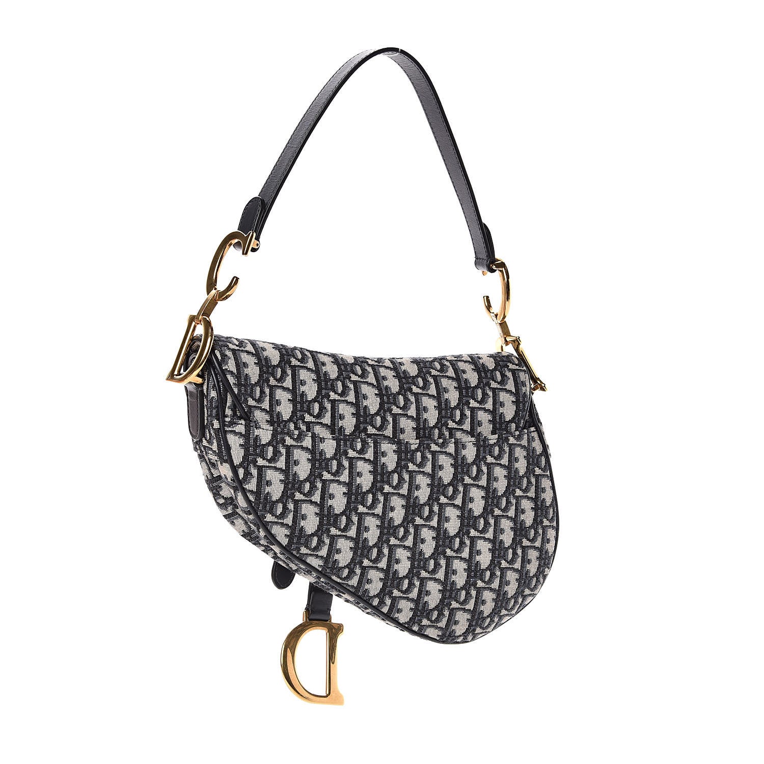 Christian Dior Oblique Saddle Bag Blue 3 of 11