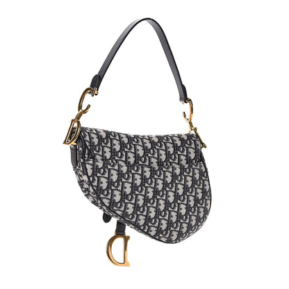 Christian Dior Oblique Saddle Bag Blue 3 of 11