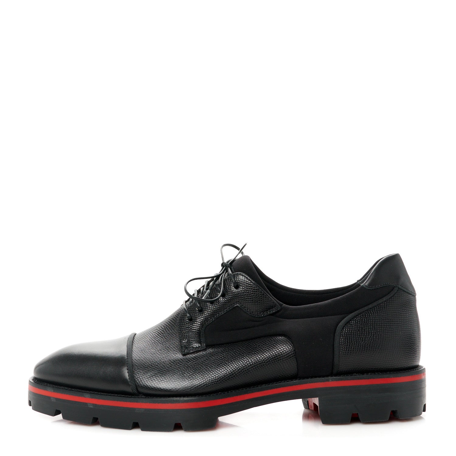 Christian Louboutin Smooth Textured Calfskin Neoprene Mika Sky Mens Flats 40 Black 1 of 8