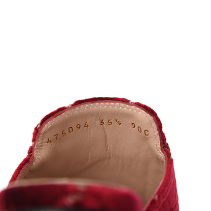 Gucci Velvet GG Monogram Womens Princetown Slippers 35.5 Red Cipria 8 of 9