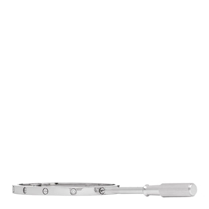 Cartier 18K White Gold 6 Diamond Small LOVE Bracelet 15 3 of 8