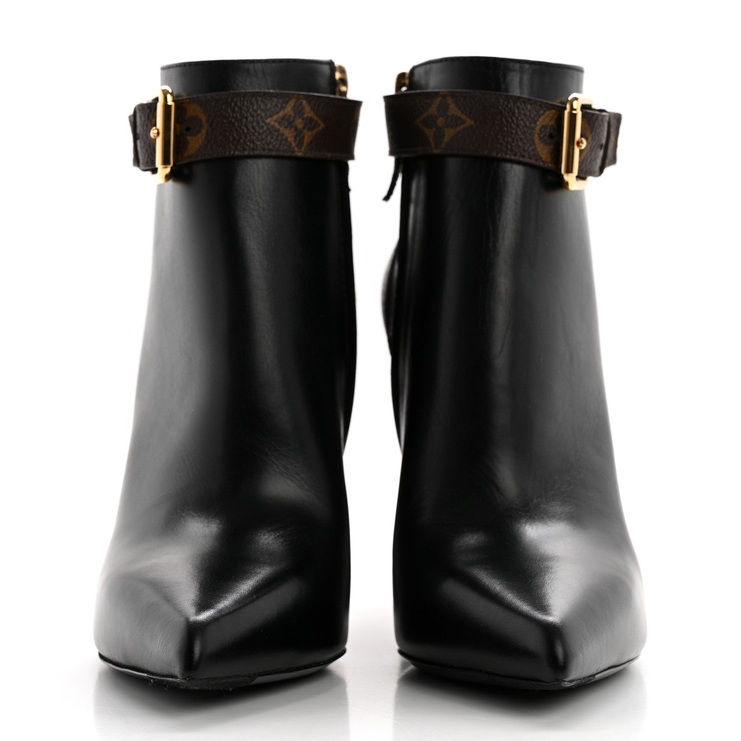 Louis Vuitton Calfskin Patent Monogram Matchmake Low Boots 38 2 of 8