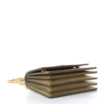 Prada Saffiano Triangle Mini Accordion Chain Wallet Pirite 3 of 5