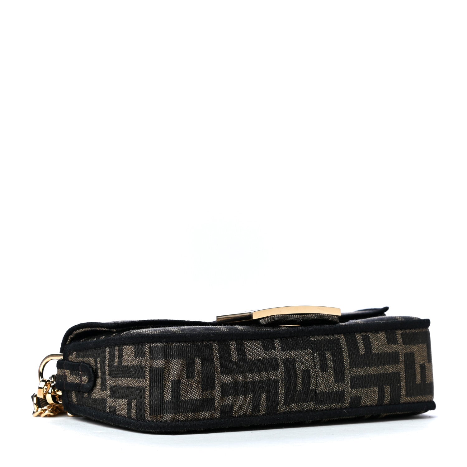 Fendi Fabric Jacquard FF 1974 Mini Baguette Tobacco Moro Black 6 of 8