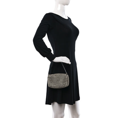 Alexander Wang Mesh Crystal Rhinestone Mini Heiress Pouch Black Silver 2 of 9