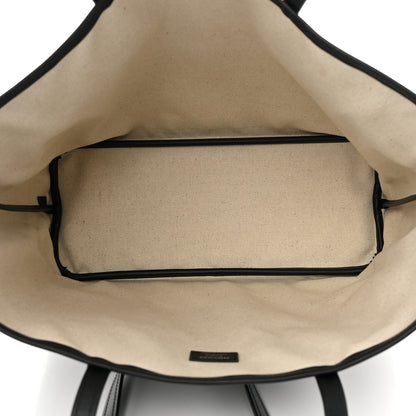 Moynat Grained Calfskin Canvas 1920 Oh! Tote Ruban MM Carbon Silver 5 of 11