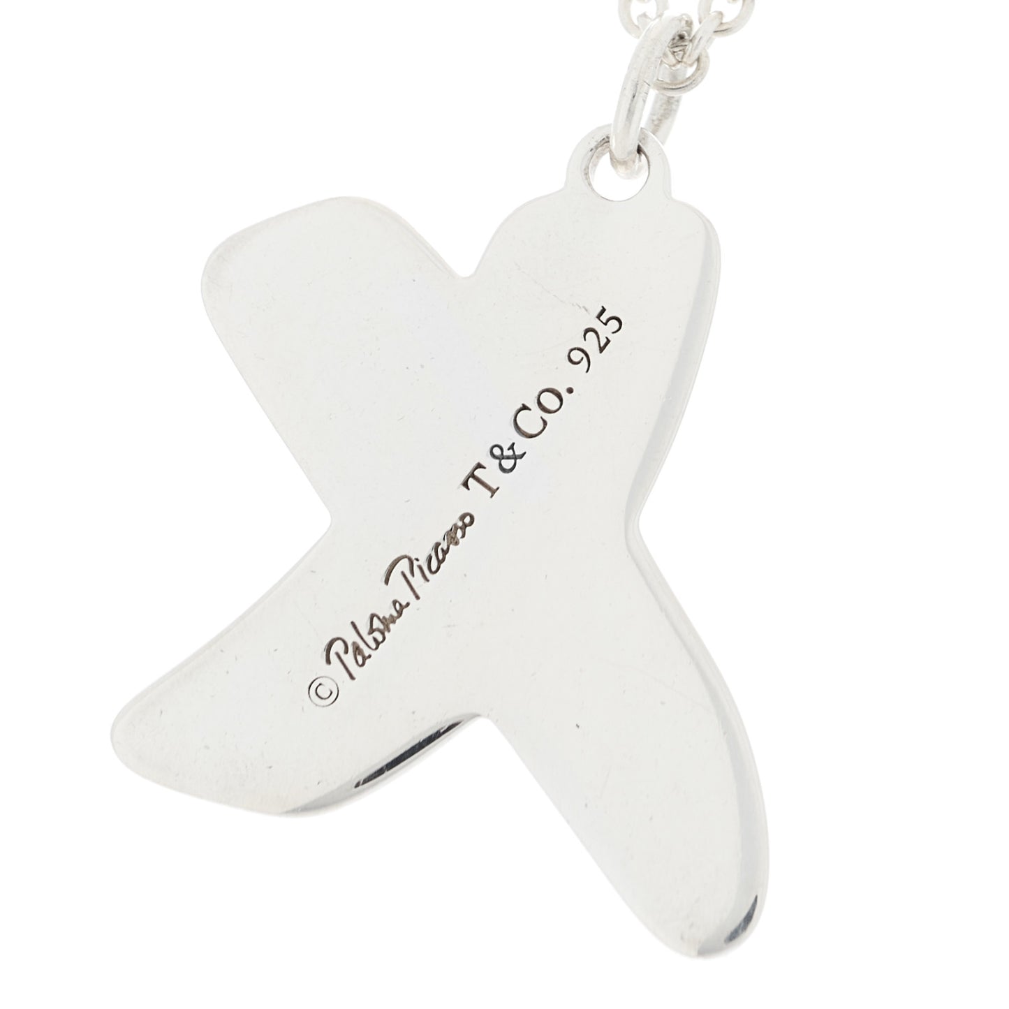 Sterling Silver Enamel Paloma Picasso Graffiti X Pendant Necklace Black