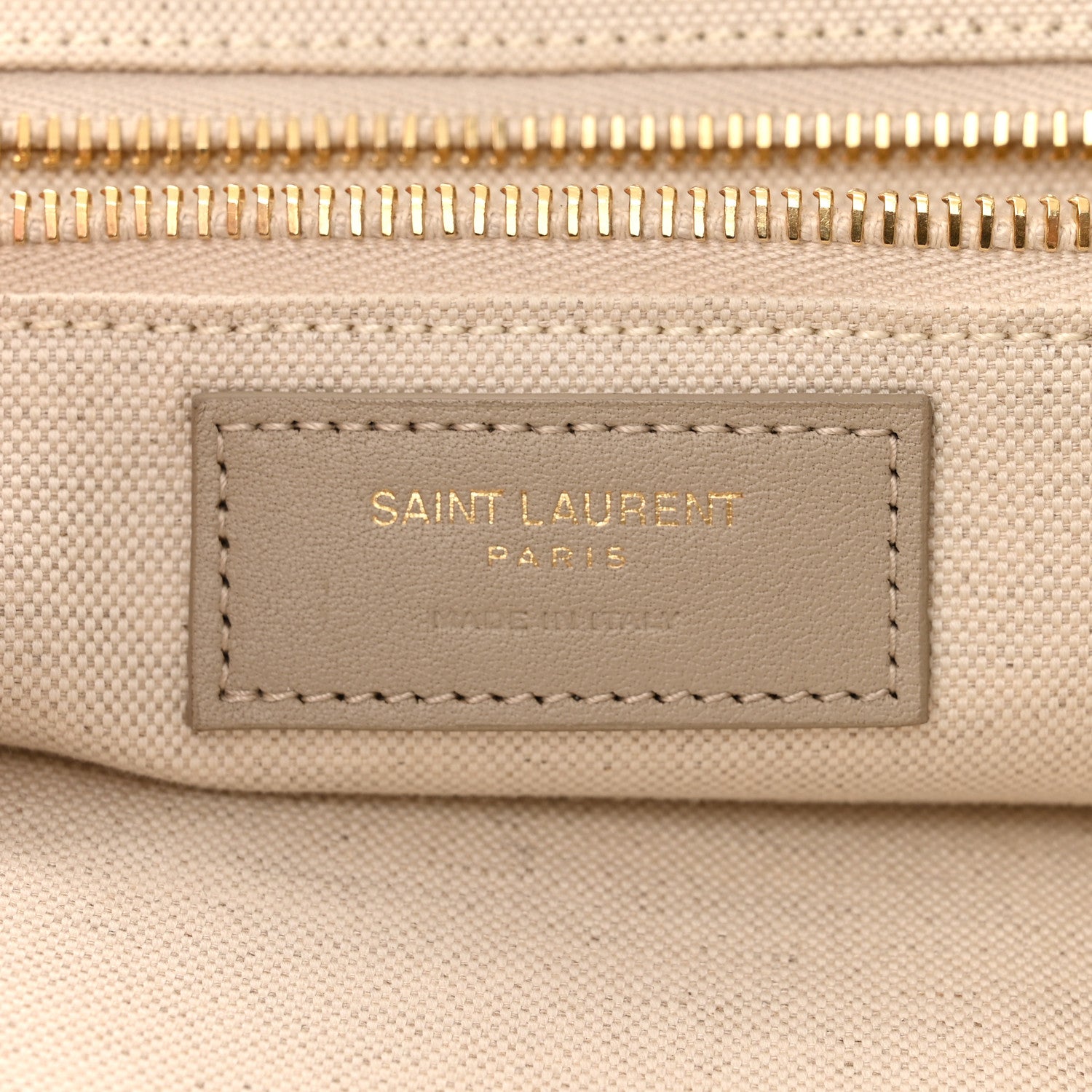 Saint Laurent Linen Calfskin Small Rive Gauche Tote Beige Sea Salt 6 of 12