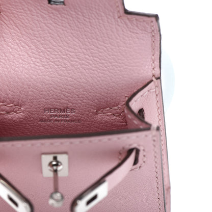 Hermes Tadelakt Mini Kelly Twilly Bag Charm Rose Sakura 5 of 7