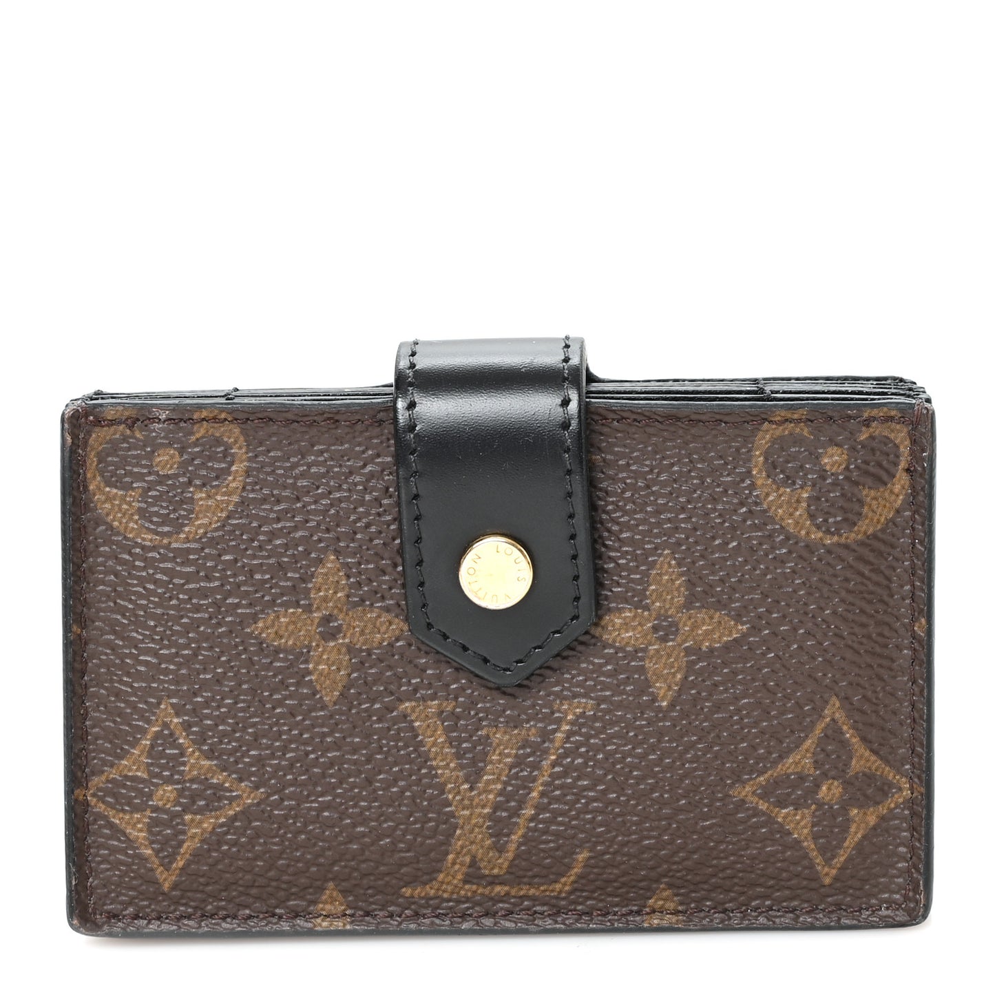 Monogram Gusset Card Holder Black