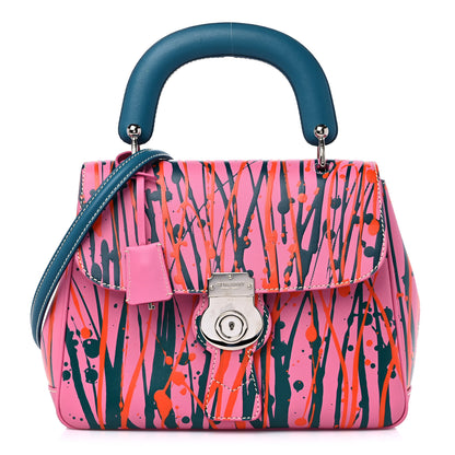 Burberry Trench Calfskin Splash Print Medium DK88 Top Handle Bag Rose 1 of 15