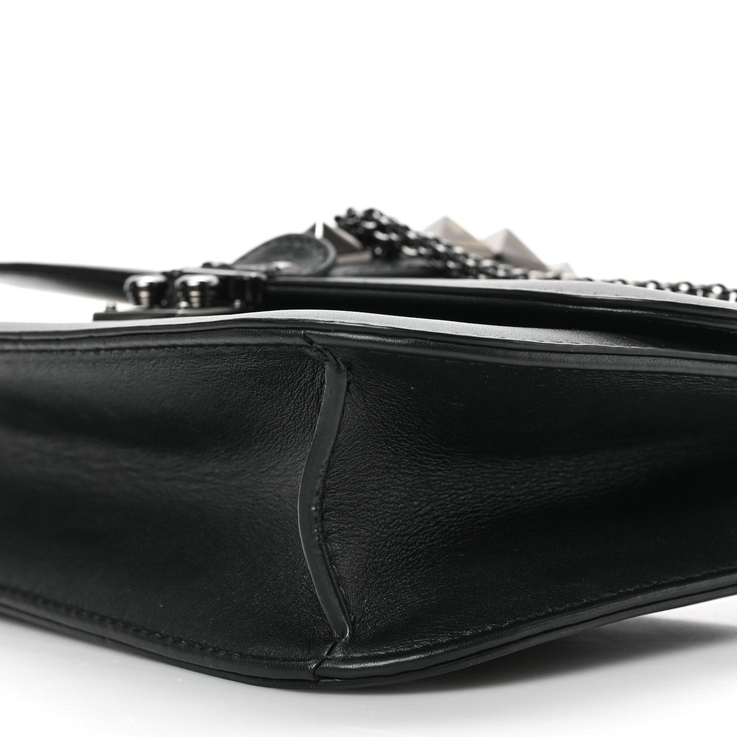 Vitello Medium Glam Lock Rockstud Flap Black