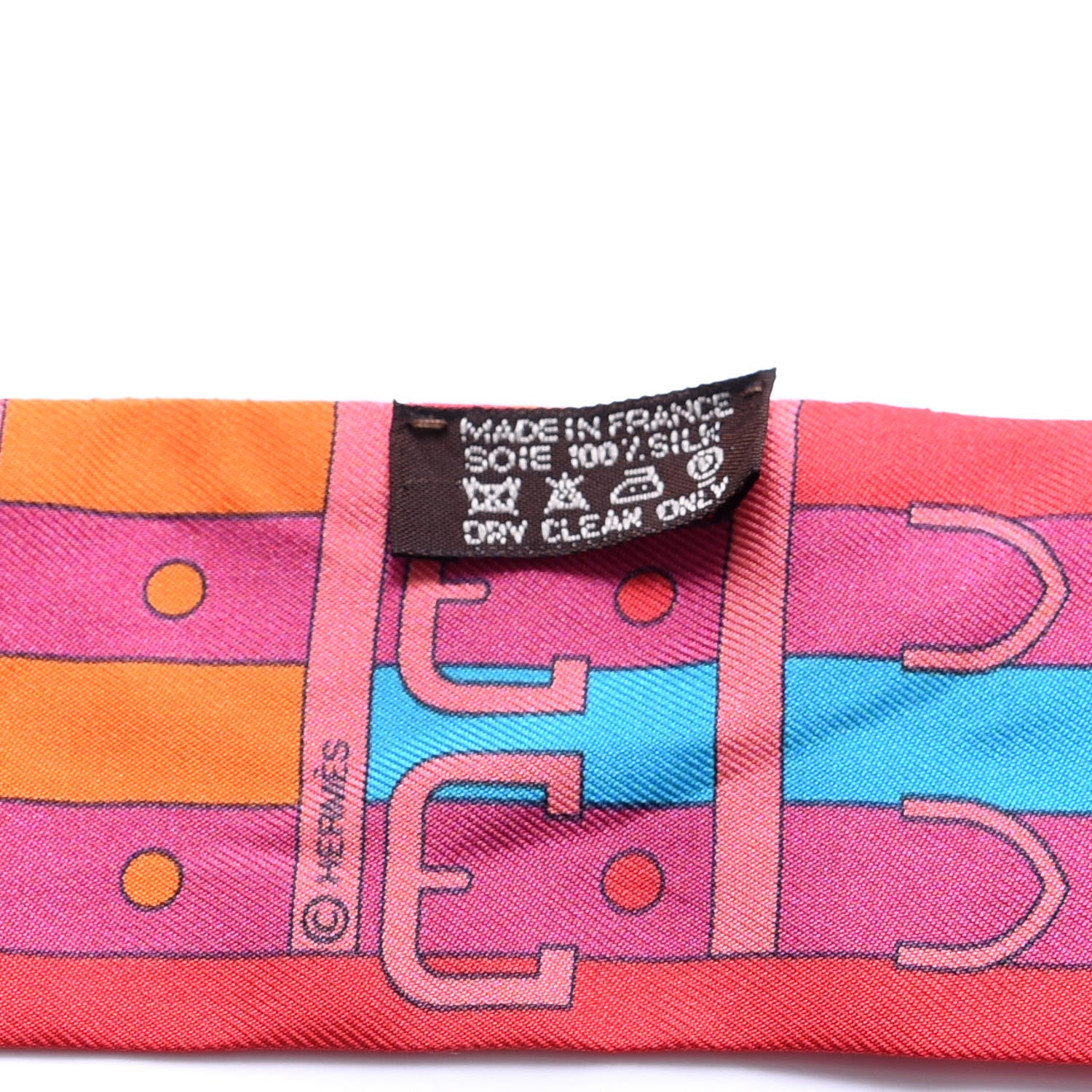 Hermes Silk Rocabar Twilly Orange Rouge Framboise 4 of 4