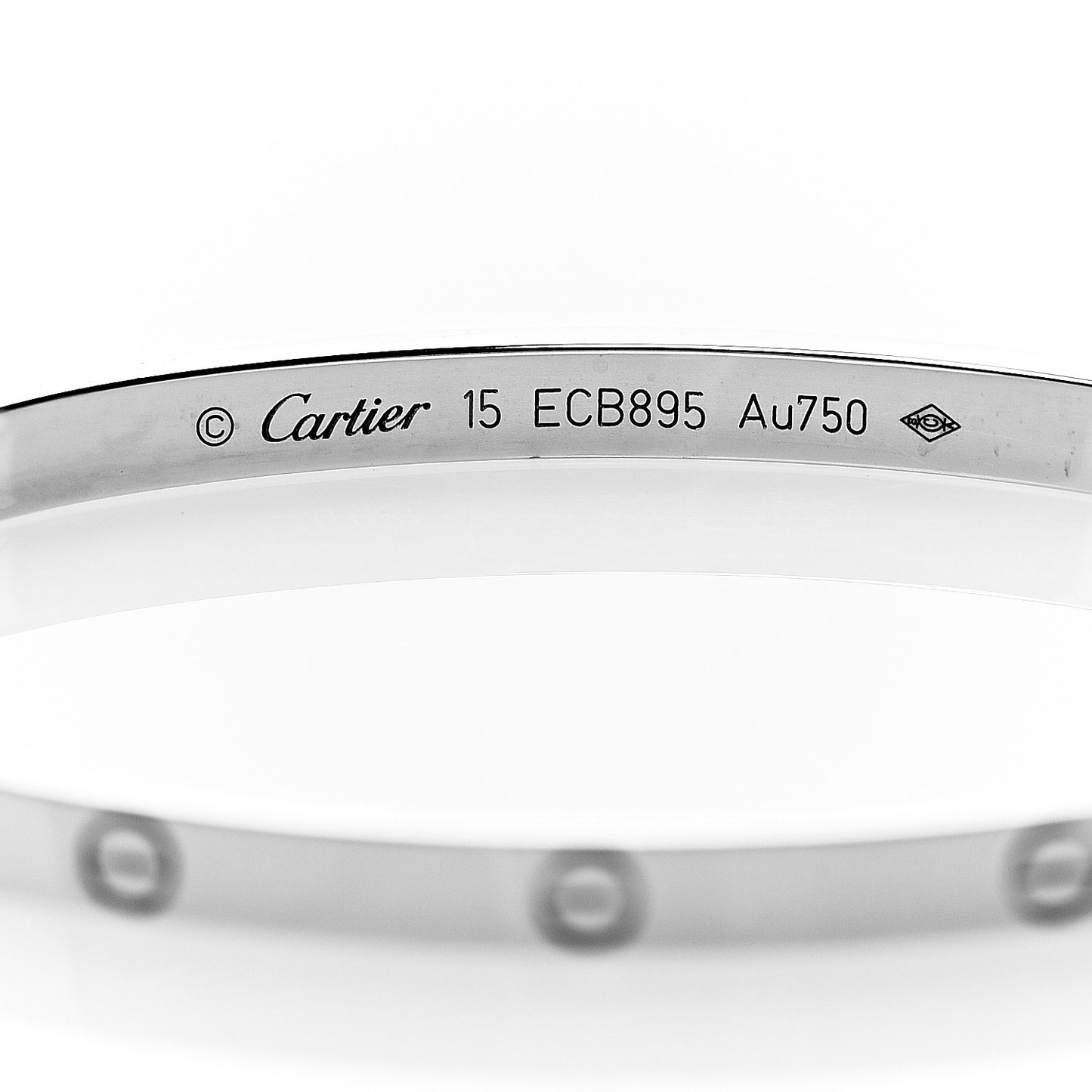 18K White Gold Small LOVE Bracelet 15