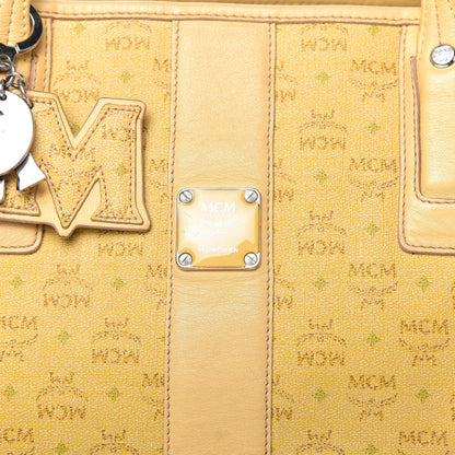 MCM Coated Canvas Shopper Tote Yellow 9 of 9