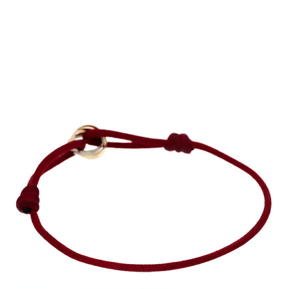 Cartier 18K Pink Yellow White Gold Trinity Cord Bracelet Red 2 of 6