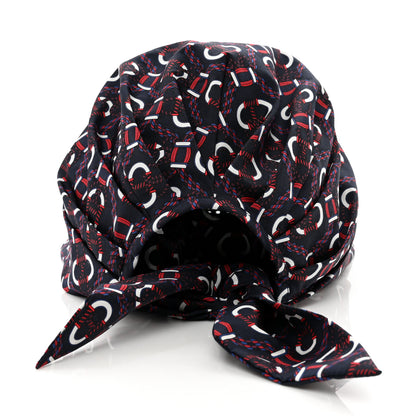 Hermes Raffia Silk Gemini Cap Marine Bleu Navy 7 of 13