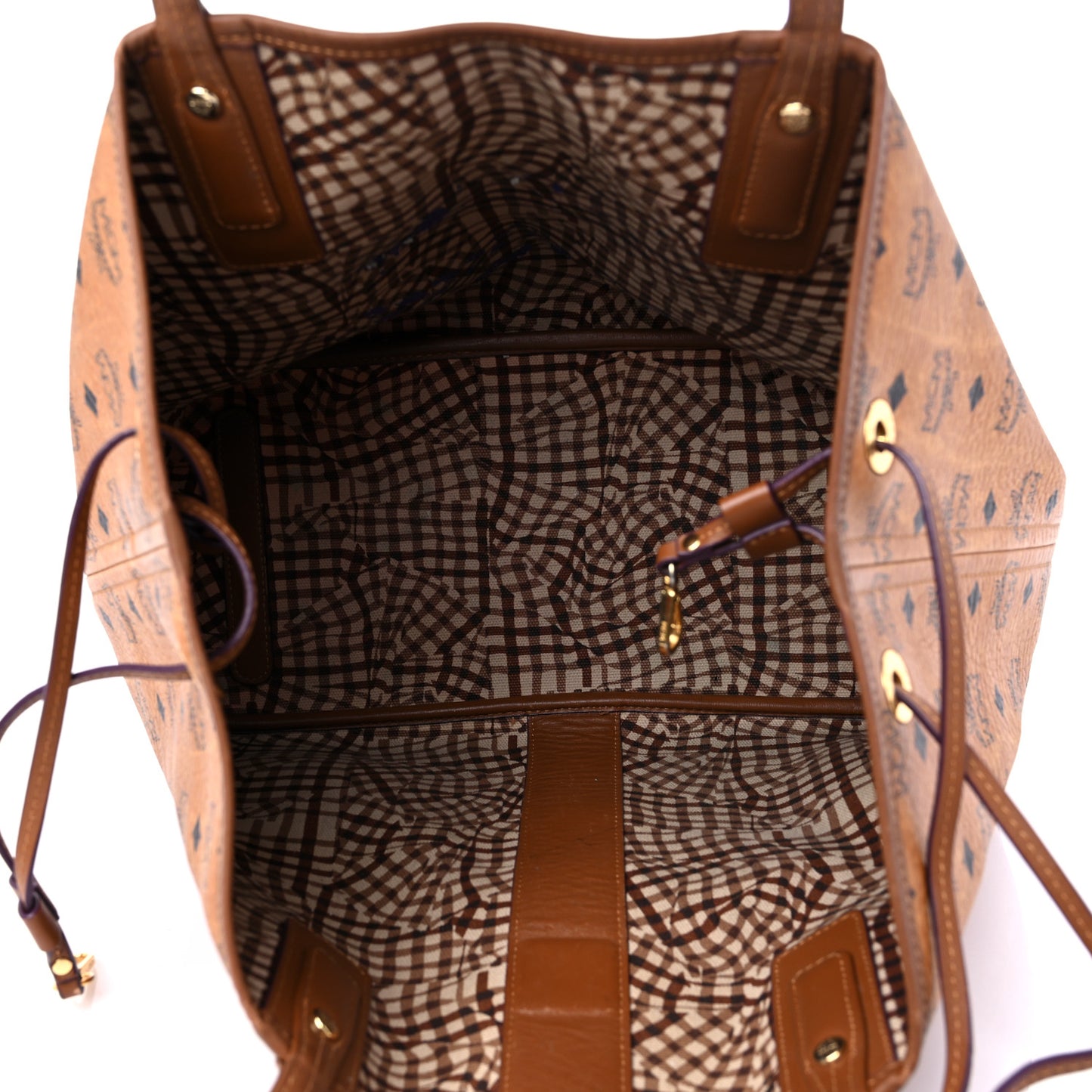 Visetos Medium Liz Reversible Shopper Tote Cognac