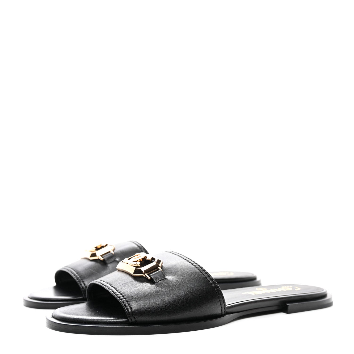 Chanel Shiny Calfskin CC Mules 39 Black 3 of 9
