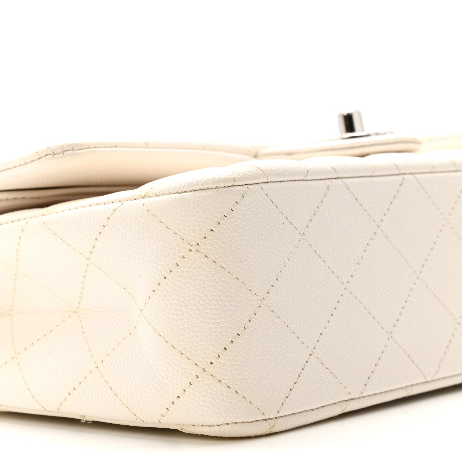 Chanel Caviar Quilted Medium Double Flap White 8 of 13