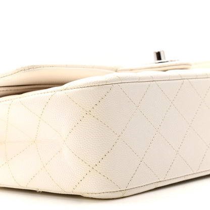 Chanel Caviar Quilted Medium Double Flap White 8 of 13