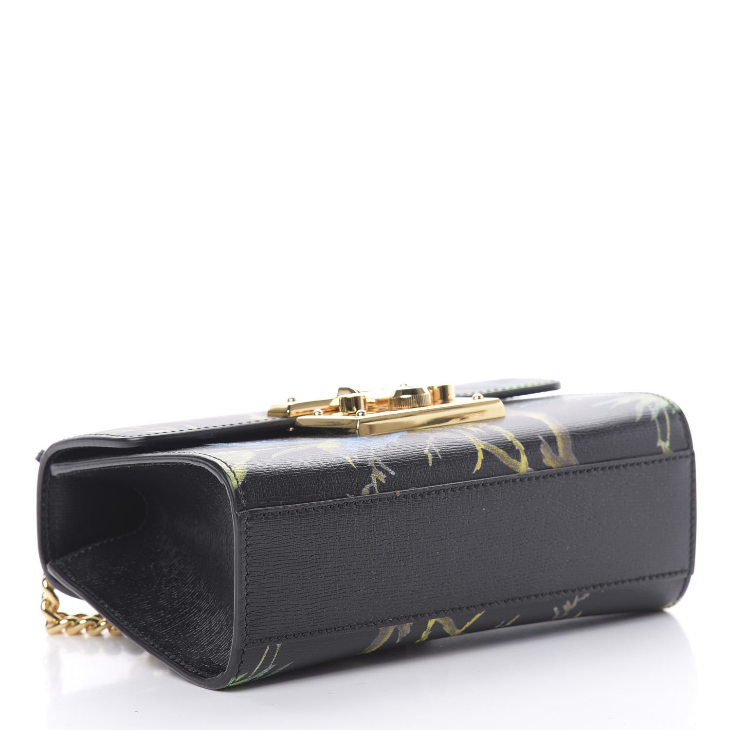 Gucci Calfskin Tropical Print Small Padlock Shoulder Bag Black Multi 4 of 10