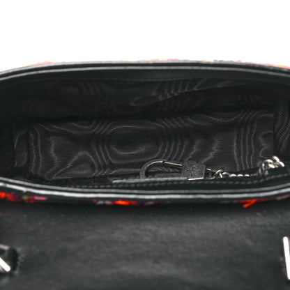 Gucci Tweed Calfskin Check Poule Super Mini GG Marmont Shoulder Bag Pink Petroleum Multicolor Black 5 of 11