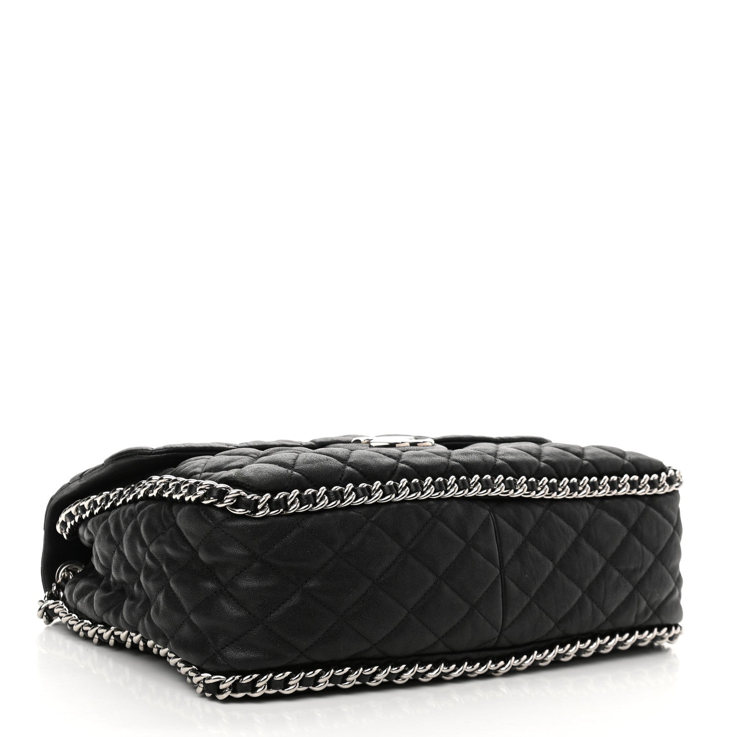 Chanel Washed Lambskin Quilted Maxi Chain Around Flap Black 4 of 14