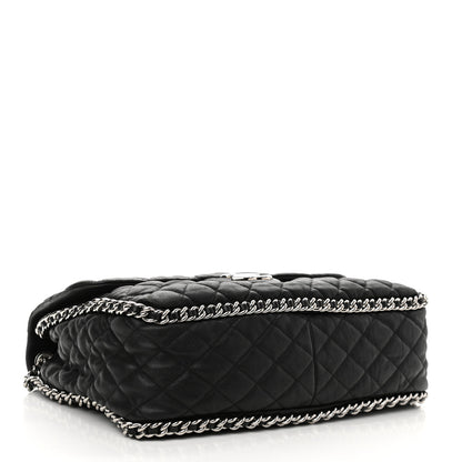 Chanel Washed Lambskin Quilted Maxi Chain Around Flap Black 4 of 14