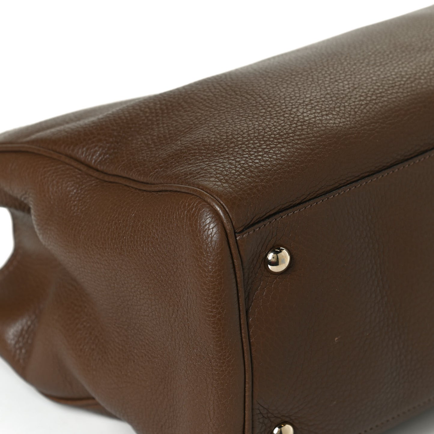 Pebbled Calfskin Medium Bamboo Shopper Tote Acero
