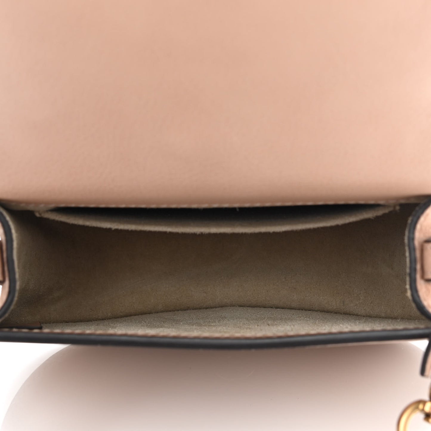 Calfskin Suede Small Nile Bracelet Bag Biscotti Beige