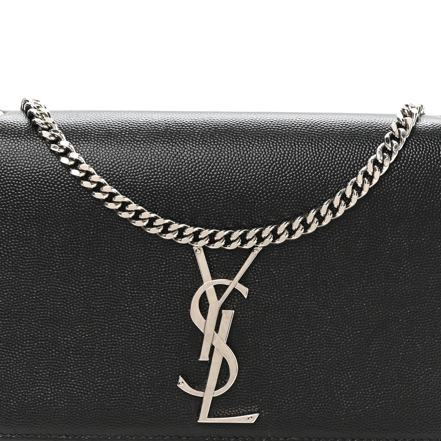 Grain De Poudre Medium Classic Monogram Kate Satchel Black