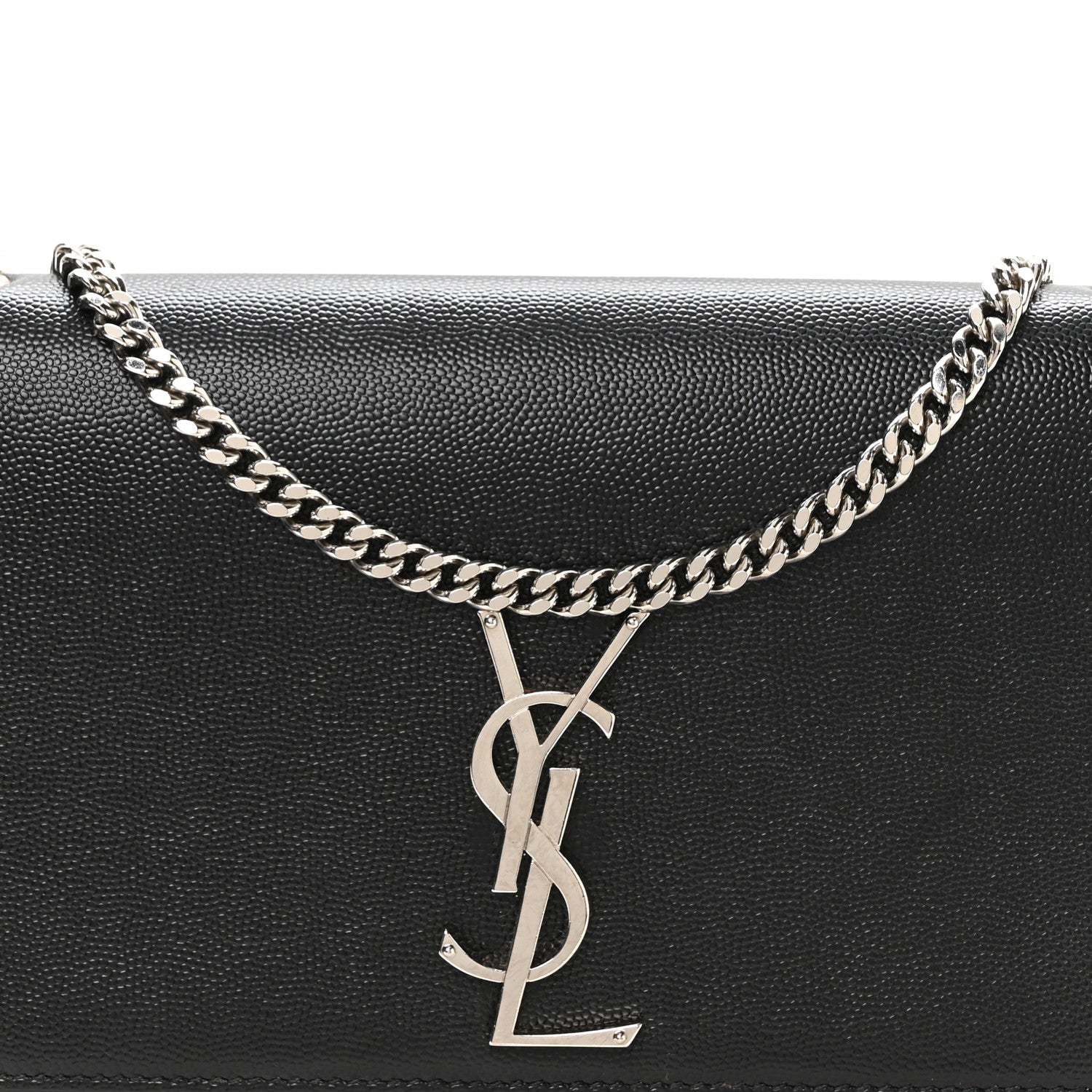 Saint Laurent Grain De Poudre Medium Classic Monogram Kate Satchel Black 8 of 10